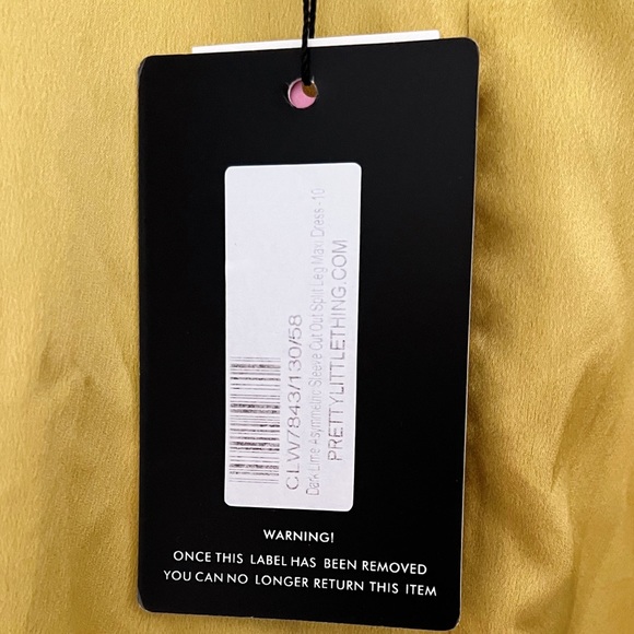 Pretty Little Thing Asymmetric Sleeve Cut Out Split Leg Maxi Dress - Picture 2 of 4